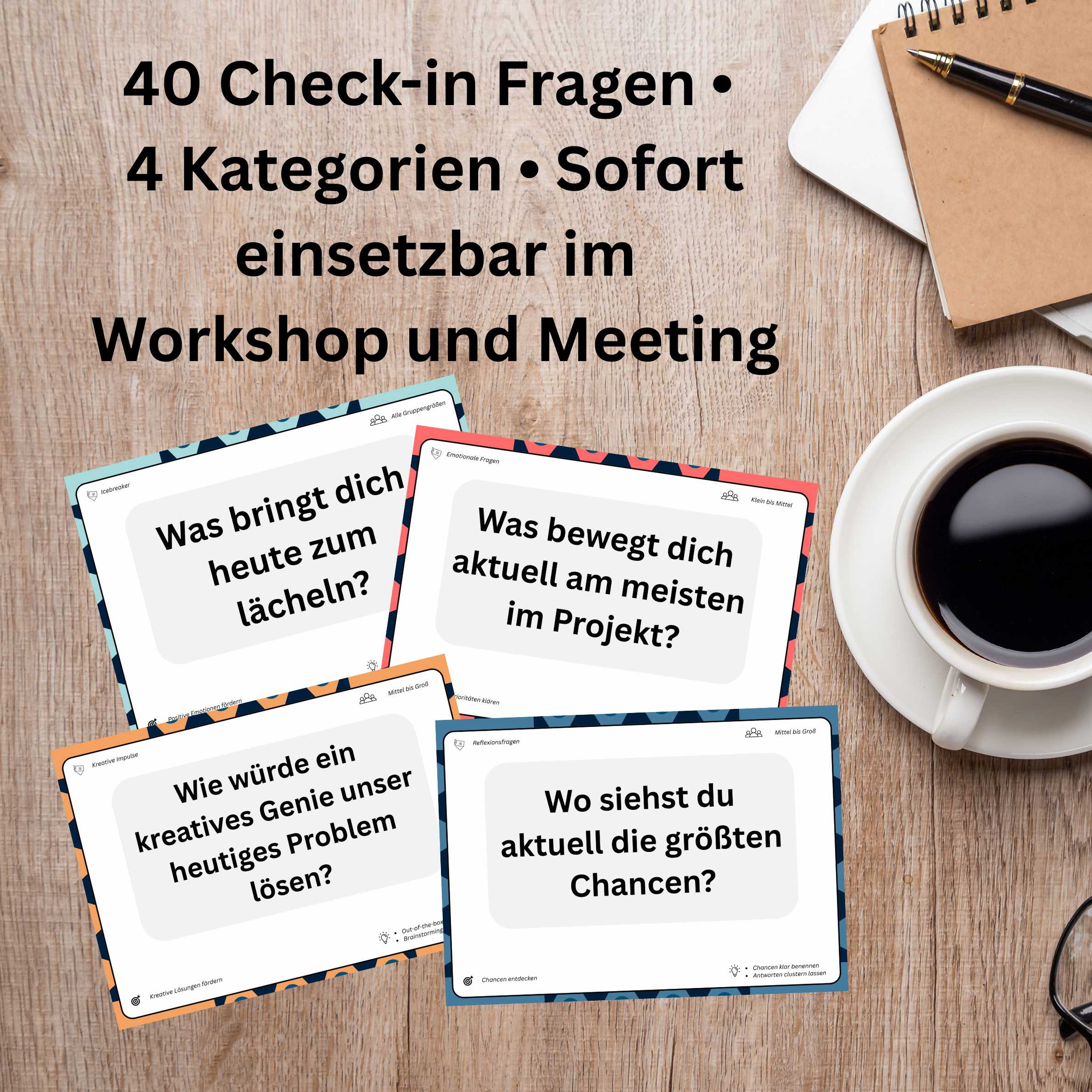 Check-in Fragen: 40 Karten für Meetings