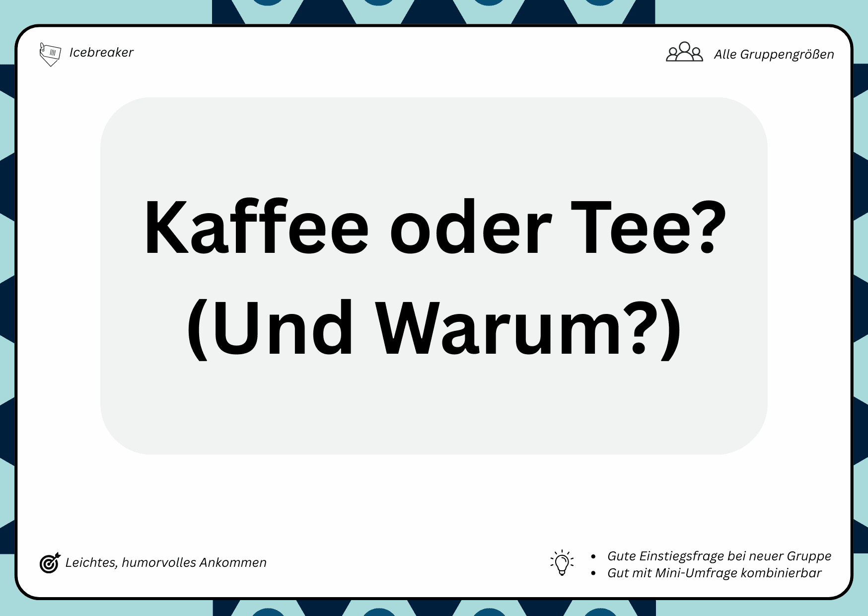 Check-in Karte - Kaffee oder Tee? (Und Warum?)