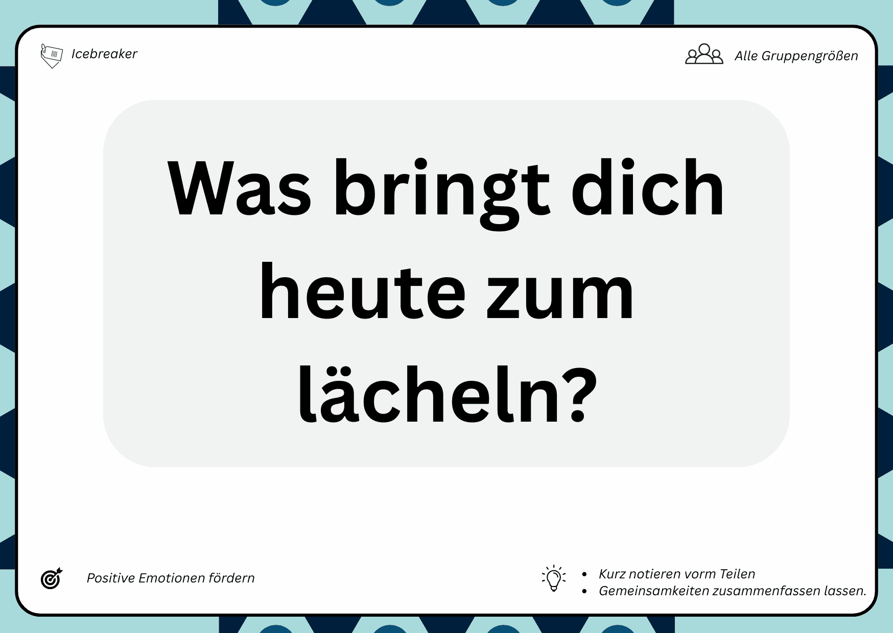 Check-in Karte - Was bringt dich heute zum lächeln?