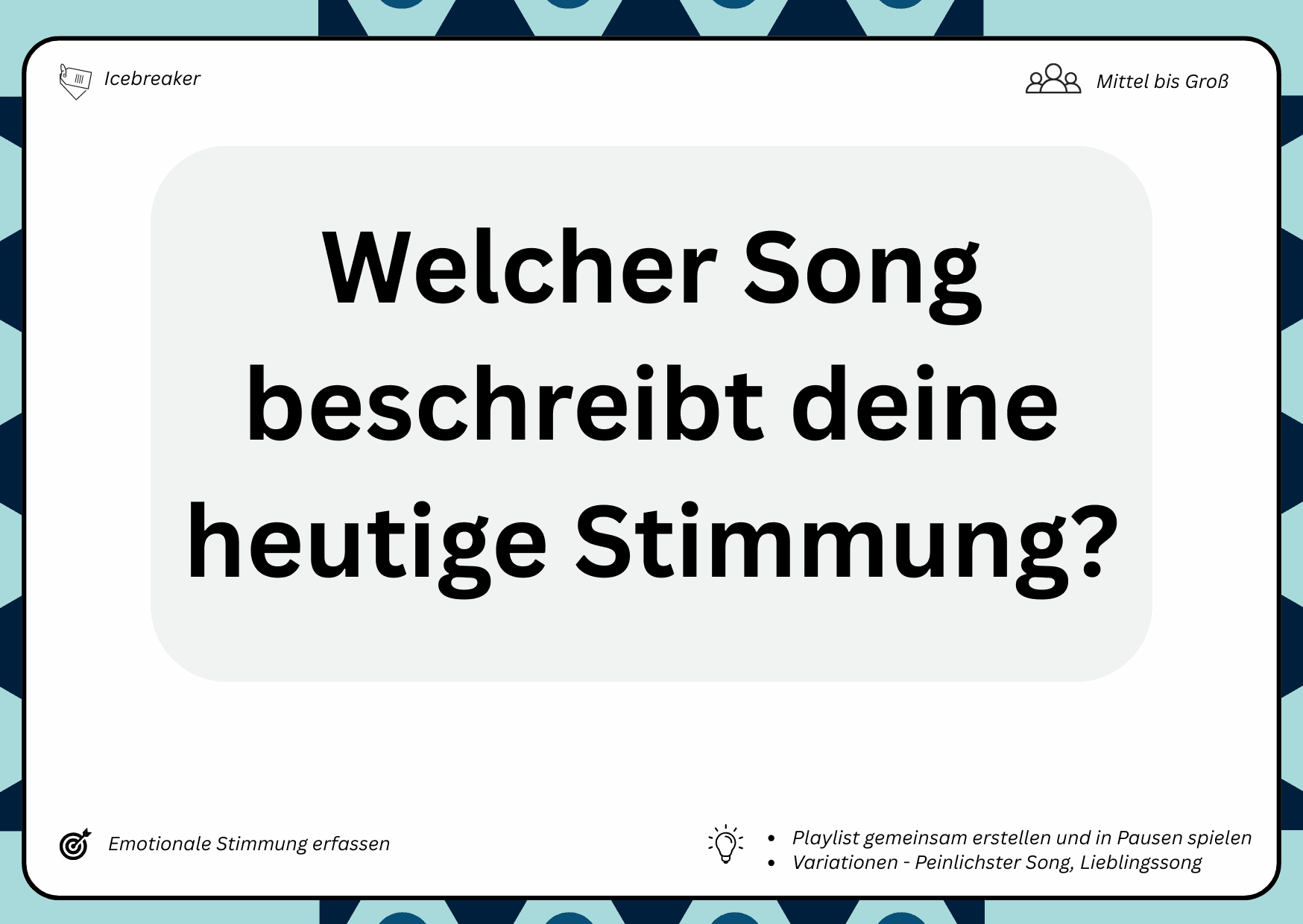 Check-in Karte - Welcher Song beschreibt deine heutige Stimmung?