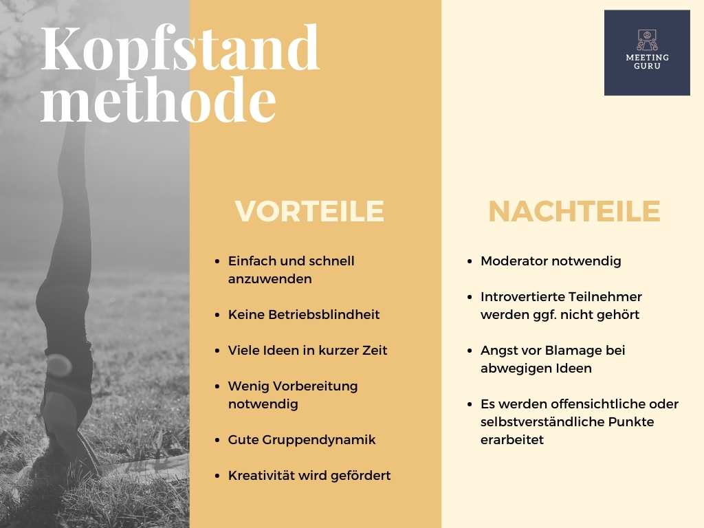 Vor- und Nachteile der Kopfstanmethode