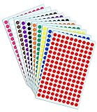 3000 Stück, 10mm Klebepunkte Runde Punktaufkleber Etiketten Markierungspunkte - 10 Farben