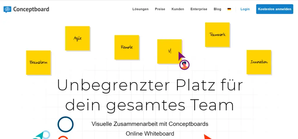 Online Whiteboard Conceptboard - Startseite
