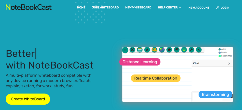 Online Whiteboard Notebookcast - Startseite
