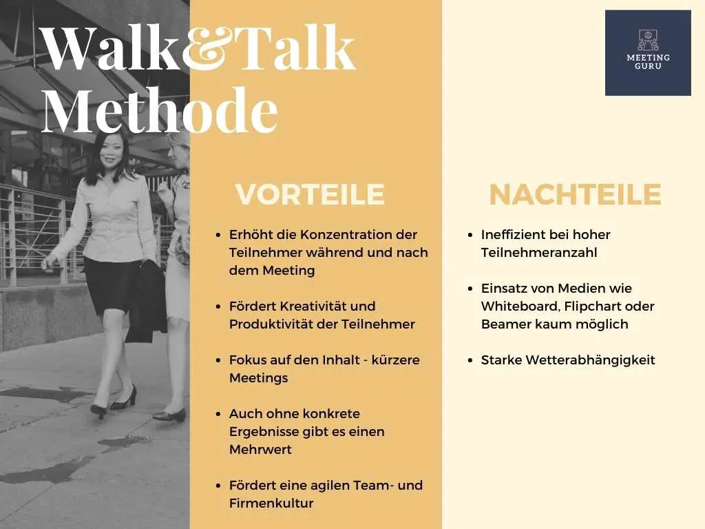 Vor- und Nachteile der Walk&Talk Methode im Überblick